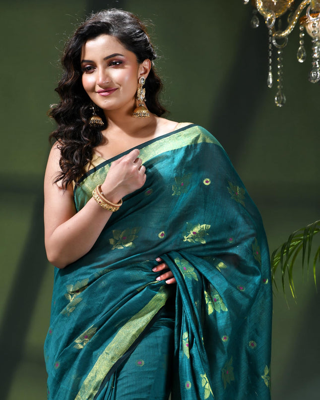 Cotton Silk Party Wear Saree Trendy Design Gulnaz Georgette Chiffon Cotton Saree (Tute)