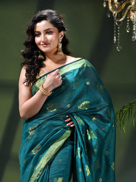 Cotton Silk Party Wear Saree Trendy Design Gulnaz Georgette Chiffon Cotton Saree (Tute)