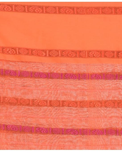 Women`s Traditional Bengali Bengamuri Pure Handloom Cotton Saree With Blouse Piece