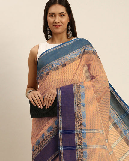 DESH BIDESH Woven Design Pure Cotton Taant Saree