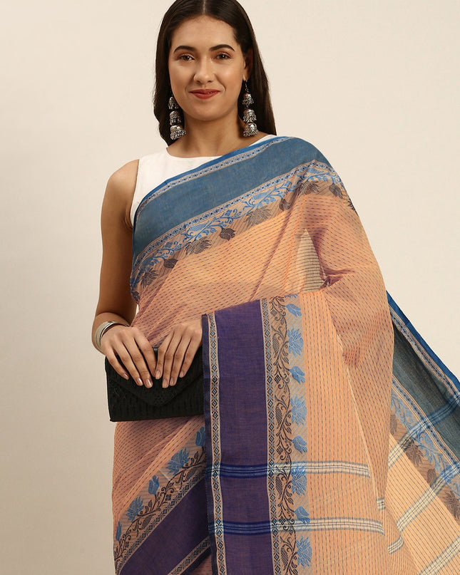 DESH BIDESH Woven Design Pure Cotton Taant Saree