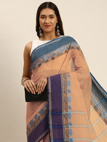 DESH BIDESH Woven Design Pure Cotton Taant Saree