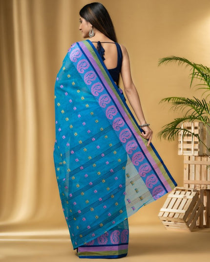 DESH BIDESH Ethnic Motifs Woven Design Pure Cotton Taant Saree