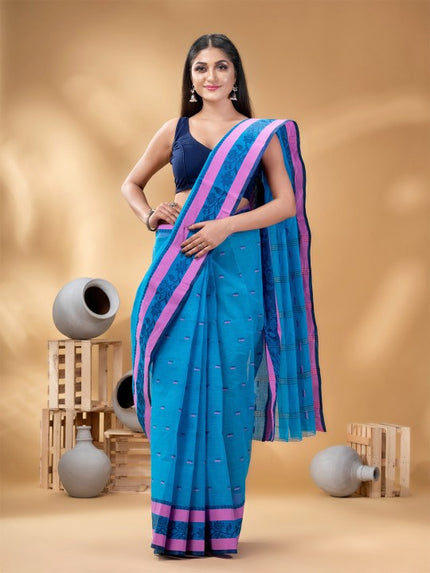 DESH BIDESH Woven Design Pure Cotton Taant Saree