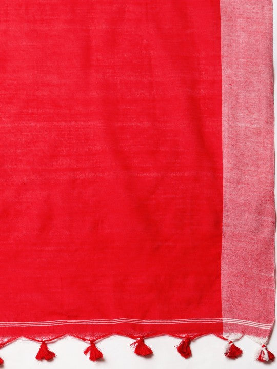 DESH BIDESH Colourblocked Pure Cotton Taant Saree