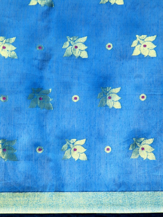 DESH BIDESH Ethnic Motifs Zari Taant Saree