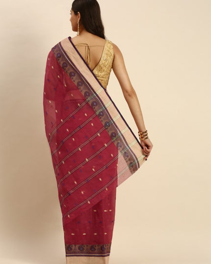 DESH BIDESH Woven Design Pure Cotton Taant Saree