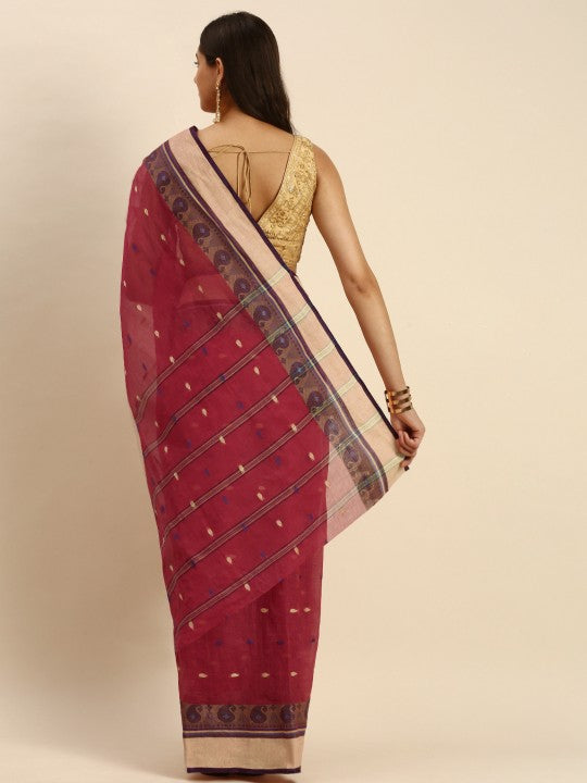 DESH BIDESH Woven Design Pure Cotton Taant Saree
