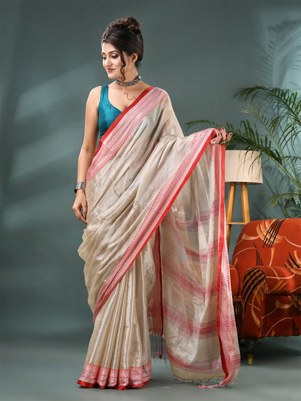 DESH BIDESH Woven Design Silk Cotton Bandhani Saree With Blouse Piece
