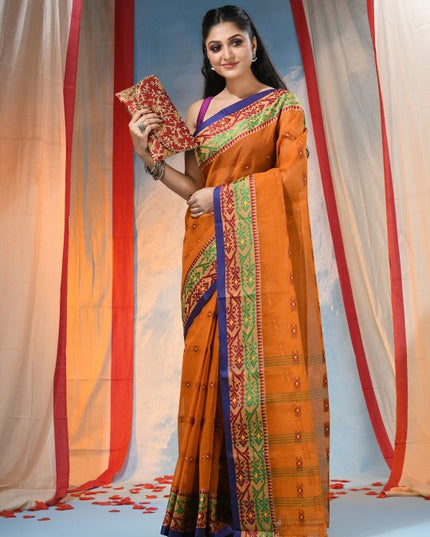 DESH BIDESH Pure Cotton Woven Design Saree with Intricate Border