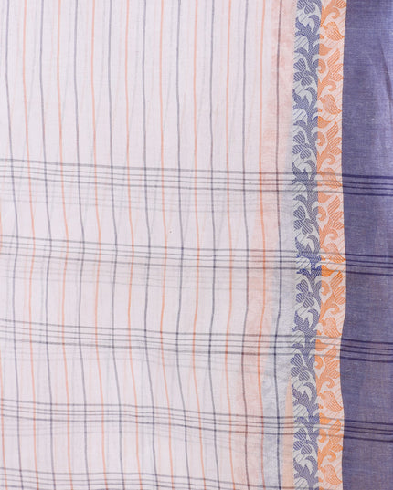 Women Tant cotton saree for woman party, wear sarees cotton georgette handloom wedding new chiffon collection sarees for women latest, Chitralekha design (Blue Orange)