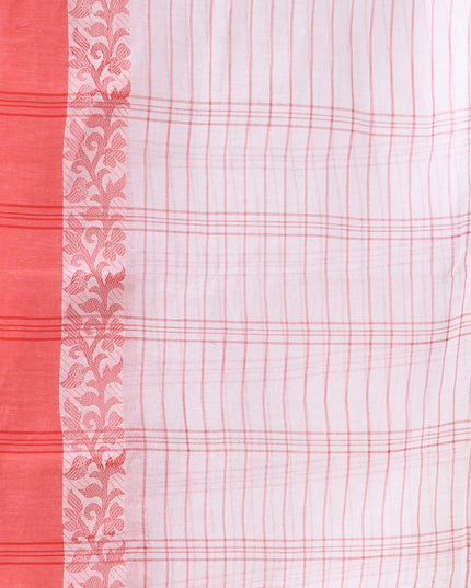 Women Tant cotton saree for woman party, wear sarees cotton georgette handloom wedding new chiffon collection sarees for women latest, Chitralekha design (Red)