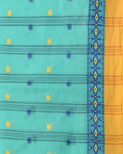 Women cotton saree for woman party, wear sarees for women tant cotton handloom chiffon silk sarees for women latest, Manirekha design (Turquoise)