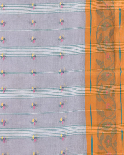 Women Tant cotton saree for woman party, wear handloom sarees for women cotton georgette chettinad cotton silk sarees for women latest, Vasantika design (Grey)