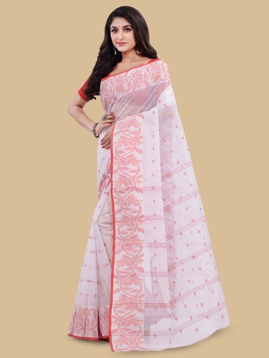 DESH BIDESH Floral Zari Pure Cotton Saree