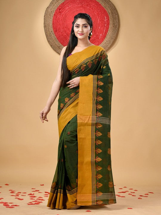 DESH BIDESH Traditional Pure Handloom Cotton Saree with Woven Design