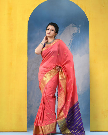 DESH BIDESH Premium Woven Design Zari Kanjeevaram Saree for Women