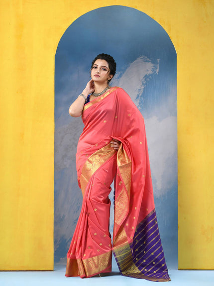 DESH BIDESH Premium Woven Design Zari Kanjeevaram Saree for Women
