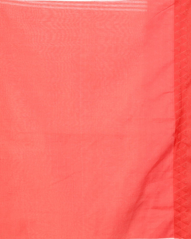 dB DESH BIDESH Women`s Silk Blend Woven Design Saree Templemala Lal Par Sada Sari Design New Soft Cotton Silk Red White Saree For Festival With Blouse Piece