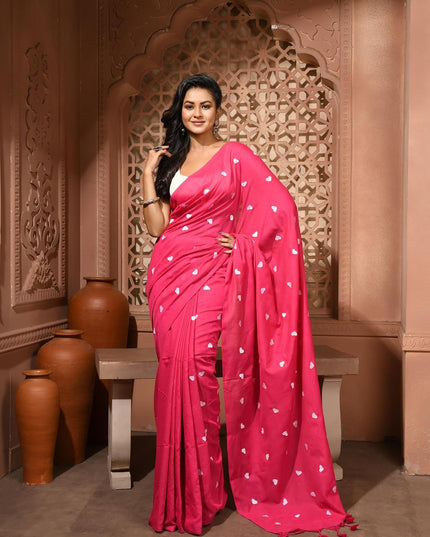 dB DESH BIDESH Women`s Soft Cotton Linen Embroidery Work Saree Mul Cotton Saree For Woman Dilruba Latest, Design Sarees With Blouse Piece