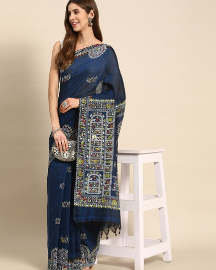 DESH BIDESH Warli Pure Cotton Taant Saree