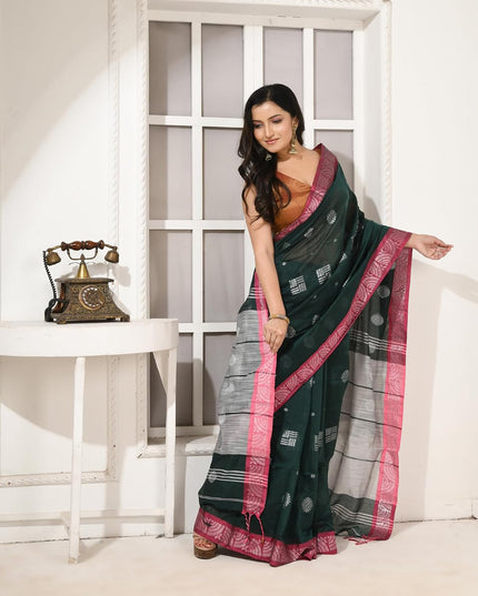 dB DESH BIDESH Women`s Cotton Silk Saree with Copper Zari Woven Mayurpankhi Design Soft Kanjivaram Cotton Silk Saree With Blouse Piece | Sari for women