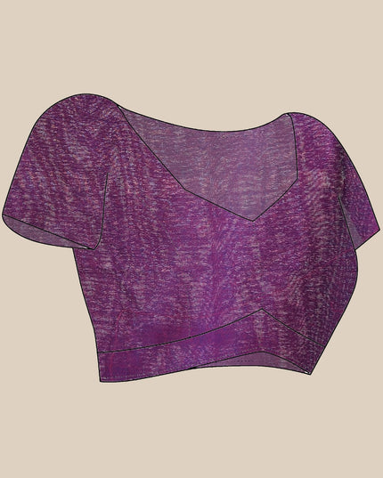 dB DESH BIDESH Women`s Cotton Sarees For Women Office Wear HeartBeat Embroidery Saree Design Soft Cotton Silk Saree With Blouse Piece (Purple)