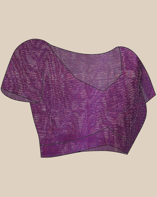 dB DESH BIDESH Women`s Cotton Sarees For Women Office Wear HeartBeat Embroidery Saree Design Soft Cotton Silk Saree With Blouse Piece (Purple)