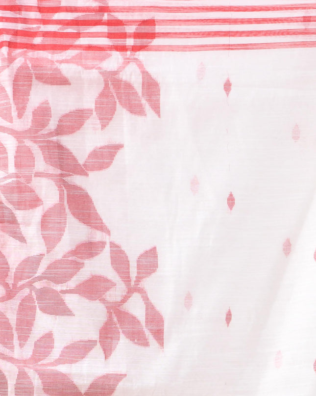 dB DESH BIDESH Women`s Cotton Linen Saree with Unstitched Blouse Piece and Floral Printed Pattern | Women Saree for Special Occasion | Stylish Fancy Cotton Silk Sarees (White Saree)