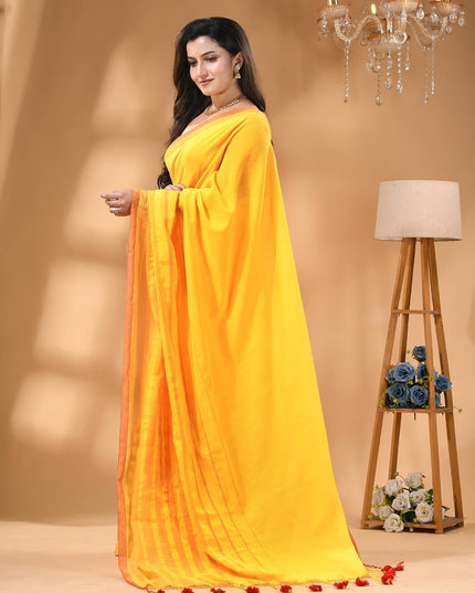 dB DESH BIDESH Women`s Silk Party, Wear Saree for woman latest, design Raatrani Fancy Style Soft Cotton Silk Gold Zari Sarees With Blouse Piece | Women Saree
