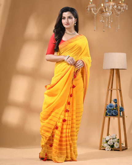 dB DESH BIDESH Women`s Silk Party, Wear Saree for woman latest, design Raatrani Fancy Style Soft Cotton Silk Gold Zari Sarees With Blouse Piece | Women Saree
