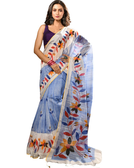 dB DESH BIDESH Women`s Saree for Woman Cotton Blend Bonolika Printed Soft Silk Cotton Silk Daily Office wear Women Saree with Blouse Piece