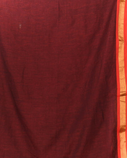 dB DESH BIDESH Women`s Mul Cotton Sarees Soft Zari Fancy Roshni Latest, Design Party, Wear Cotton Silk Saree For Woman With Blouse Piece (Canberry Red Golden)