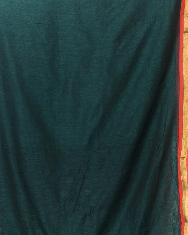dB DESH BIDESH Women`s Mul Cotton Sarees Soft Zari Fancy Roshni Latest, Design Party, Wear Cotton Silk Saree For Woman With Blouse Piece (Green Golden)