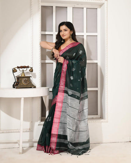 dB DESH BIDESH Women`s Cotton Silk Saree with Copper Zari Woven Mayurpankhi Design Soft Kanjivaram Cotton Silk Saree With Blouse Piece | Sari for women