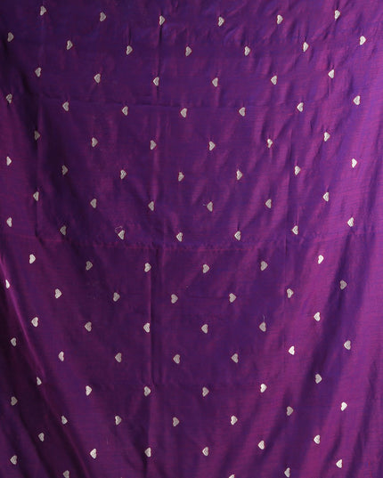 dB DESH BIDESH Women`s Cotton Sarees For Women Office Wear HeartBeat Embroidery Saree Design Soft Cotton Silk Saree With Blouse Piece (Purple)