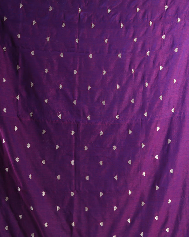dB DESH BIDESH Women`s Cotton Sarees For Women Office Wear HeartBeat Embroidery Saree Design Soft Cotton Silk Saree With Blouse Piece (Purple)