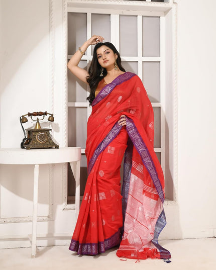 dB DESH BIDESH Women`s Cotton Silk Saree with Copper Zari Woven Mayurpankhi Design Soft Kanjivaram Cotton Silk Saree With Blouse Piece | Sari for women