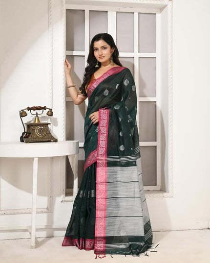 dB DESH BIDESH Women`s Cotton Silk Saree with Copper Zari Woven Mayurpankhi Design Soft Kanjivaram Cotton Silk Saree With Blouse Piece | Sari for women