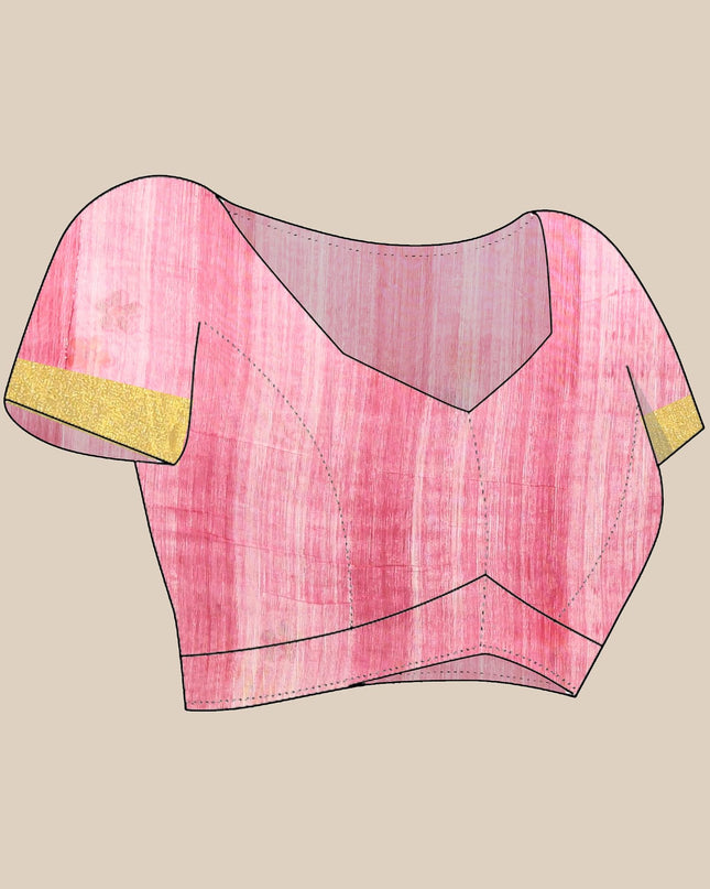 dB DESH BIDESH Women`s Cotton Saree For Woman Latest, Phoolbagan Printed Trendy Soft Cotton Silk Women Sarees with Blouse Piece (Pink Yellow)