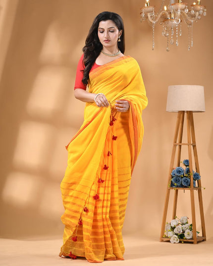 dB DESH BIDESH Women`s Silk Party, Wear Saree for woman latest, design Raatrani Fancy Style Soft Cotton Silk Gold Zari Sarees With Blouse Piece | Women Saree