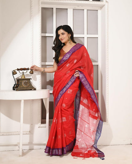 dB DESH BIDESH Women`s Cotton Silk Saree with Copper Zari Woven Mayurpankhi Design Soft Kanjivaram Cotton Silk Saree With Blouse Piece | Sari for women