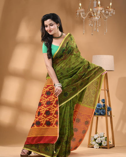 dB DESH BIDESH Women`s Saree for Woman Cotton Silk Bonoshree Printed Soft Cotton Saree for Daily Office wear Women Saree with Blouse Piece