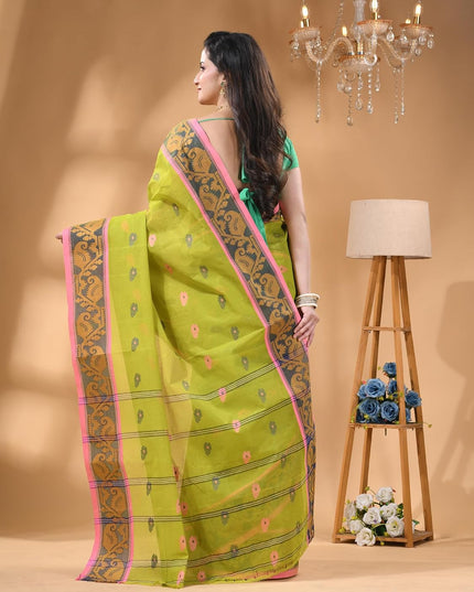 dB DESH BIDESH Cotton Saree For Woman Kolka Loom Design Border Traditional Tant Handloom Cotton Saree For Women Latest, Design Daily Wear Sari for Women Without Blouse Piece