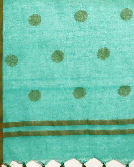 DESH BIDESH Polka Dots Pure Cotton Taant Saree