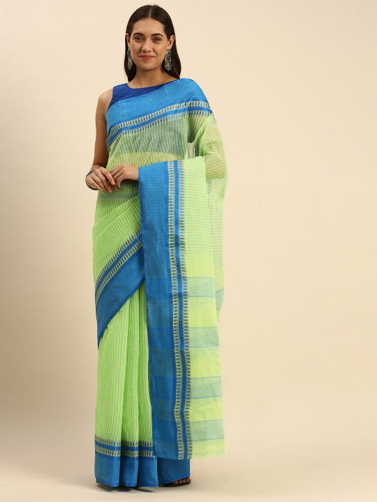DESH BIDESH Woven Design Pure Cotton Taant Saree