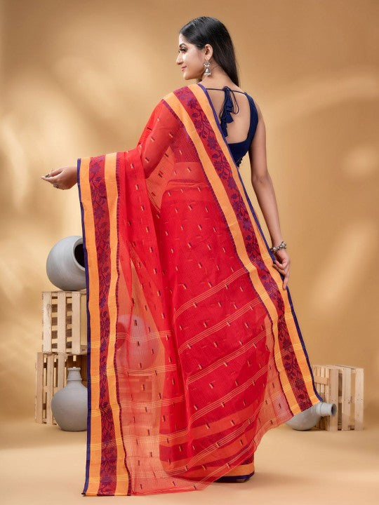 DESH BIDESH Woven Design Pure Cotton Taant Saree