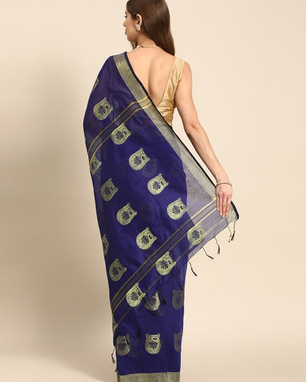 DESH BIDESH Ethnic Motifs Zari Taant Saree