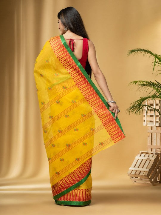 DESH BIDESH Woven Design Pure Cotton Taant Saree