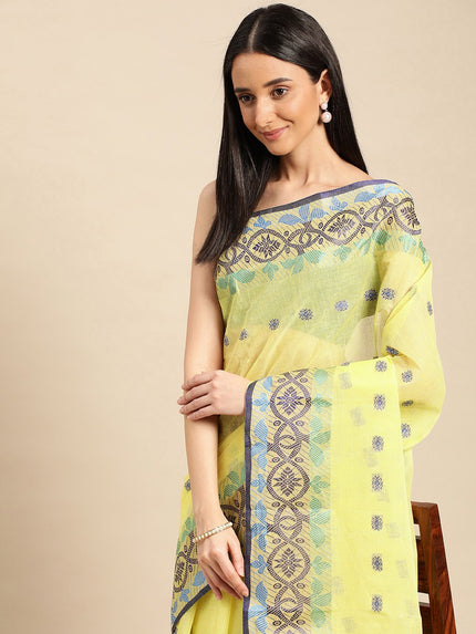 DESH BIDESH Ethnic Motifs Pure Cotton Taant Saree